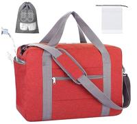 lifwimner 45x32x18 Handgepäck Tasche mit Nasstasche, für Easyjet Reisetasche klein für Flugzeug, Faltbare Handgepäck Cabin Bag Koffer für Damen Herren(Rot, 25L)