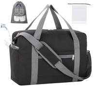 lifwimner 45x36x20 Handgepäck Tasche mit Nasstasche, für Easyjet Reisetasche klein für Flugzeug, Faltbare Handgepäck Cabin Bag Koffer für Damen Herren(Schwarz, 30L)