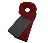 lifwimner Winter Schal für Herren, Classic Halswärmer Männer 180x30 cm Herrenschal Winter, Warmer weicher Wollschal für den Winter Herbst(GrauRot)