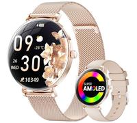 LIGE Smartwatch Damen mit Telefonfunktion, 1,43'' AMOLED Fitnessuhr für iOS Android mit Pulsuhr, Schlafmonitor, Menstruationszyklus, Schrittzähler, IP68/ 120+Sportmodi Smart Watch Armbanduhr