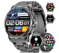 LIGE Smartwatch Herren mit 3 Armbändern, 400mAh Akku, bis zu 15 Tage Akkulaufzeit, 1,43'' AMOLED-Display, Bluetooth-Anrufe, Herzfrequenz- & SpO2-Messung, 120+ Sportmodi, IP68, Android & iOS,SML6-R