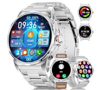 LIGE Smartwatch Herren mit 3 Armbändern, 400mAh Akku, bis zu 15 Tage Akkulaufzeit, 1,43'' AMOLED-Display, Bluetooth-Anrufe, Herzfrequenz- & SpO2-Messung, 120+ Sportmodi, IP68, Android & iOS,SML6-S