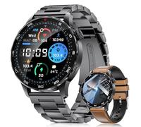 LIGE Smartwatch Herren mit Telefonfunktion 3ATM Wasserdicht, 1,43” AMOLED Fitnessuhr mit 123 Sportmodi/750 mAh/SpO2/Herzfrequenz/Schlaf, Business Uhren Herren für Android iOS (SML21-H)