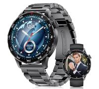 LIGE Smartwatch Herren mit Telefonfunktion 3ATM Wasserdicht, 1,43” AMOLED Fitnessuhr mit 123 Sportmodi/750 mAh/SpO2/Herzfrequenz/Schlaf, Business Uhren Herren für Android iOS (SML21-E)