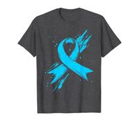 Light Blue Ribbon Prostate Cancer Awareness Men T-Shirt, Herren, Anthrazit Meliert, 6XL