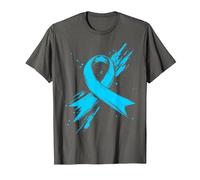 Light Blue Ribbon Prostate Cancer Awareness Men T-Shirt, Herren, Anthrazit, XXL