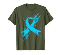Light Blue Ribbon Prostate Cancer Awareness Men T-Shirt, Herren, Olivgrün, M