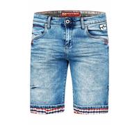 Shorts RUSTY NEAL "Noxon", Herren, Gr. L, EURO-Größen, blau, 98% Baumwolle, 2% Elasthan, unifarben, Hosen Shorts, mit tollem Karo-Detail (67383006-L) blau