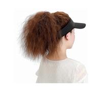 (Light Brown)Girls Baseball Hat with Hair Extensions Headwear Baseball Hat Show Small Face Versatile Baseball Hat Daily Wear Light Brown