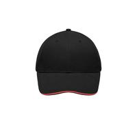 Light Brushed Sandwich Cap "MB6541" - myrtle beach Black/Red