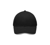 Light Brushed Sandwich Cap "MB6541" - myrtle beach Black/White