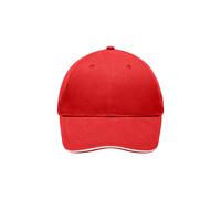 Light Brushed Sandwich Cap "MB6541" - myrtle beach Red/White