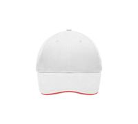 Light Brushed Sandwich Cap "MB6541" - myrtle beach White/Red