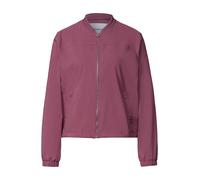 Kurzjacke STREET ONE, Damen, Gr. 36, lila (schwarz clouded blush), Web, 53% Baumwolle, 41% Polyester, 6% Elasthan, unifarben, normal normal, Rundhals, elastischer Bund, Jacken Kurzjacke, im soften Bau