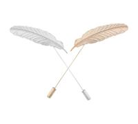 LIGHTAOTAO Vintage Feder Broschen 2 Stück Anstecknadeln aus Legierung in Gold und Silber Wiederverwendbar für Herren Anzugaccessoires bei Geschäftsveranstaltungen und Banketten