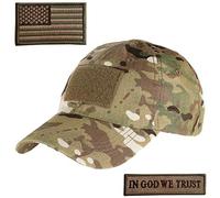 Lightbird OCP Ballkappe mit 2 Stück Militär-Patches, verstellbare Taktische Multicam-Camouflage-Mütze, Militär-Hüte