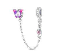 LIGHTDOG 925 Sterling Silber Sicherheitskette Charm für Europäische & Pandora Armbänder,Niedliches Geschenk Schmuck Mädchen Mode Liebe Schloss Charms