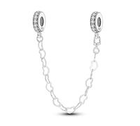 LIGHTDOG 925 Sterling Silber Sicherheitskette Charm für Europäische & Pandora Armbänder,Niedliches Geschenk Schmuck Mädchen Mode Liebe Schloss Charms