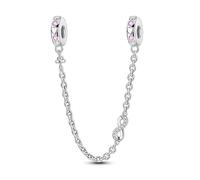 LIGHTDOG 925 Sterling Silber Sicherheitskette Charm für Europäische & Pandora Armbänder,Niedliches Geschenk Schmuck Mädchen Mode Liebe Schloss Charms