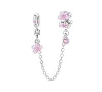 LIGHTDOG 925 Sterling Silber Sicherheitskette Charm für Europäische & Pandora Armbänder,Niedliches Geschenk Schmuck Mädchen Mode Liebe Schloss Charms