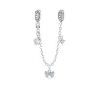 LIGHTDOG 925 Sterling Silber Sicherheitskette Charm für Europäische & Pandora Armbänder,Niedliches Geschenk Schmuck Mädchen Mode Liebe Schloss Charms