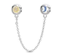 LIGHTDOG 925 Sterling Silber Sicherheitskette Charm für Europäische & Pandora Armbänder,Niedliches Geschenk Schmuck Mädchen Mode Liebe Schloss Charms
