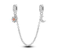 LIGHTDOG 925 Sterling Silber Sicherheitskette Charm für Europäische & Pandora Armbänder,Niedliches Geschenk Schmuck Mädchen Mode Liebe Schloss Charms