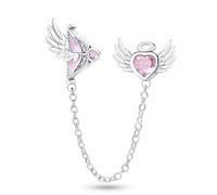 LIGHTDOG 925 Sterling Silber Sicherheitskette Charm für Europäische & Pandora Armbänder,Niedliches Geschenk Schmuck Mädchen Mode Liebe Schloss Charms