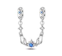 LIGHTDOG 925 Sterling Silber Sicherheitskette Charm für Europäische & Pandora Armbänder,Niedliches Geschenk Schmuck Mädchen Mode Liebe Schloss Charms