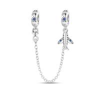 LIGHTDOG 925 Sterling Silber Sicherheitskette Charm für Europäische & Pandora Armbänder,Niedliches Geschenk Schmuck Mädchen Mode Liebe Schloss Charms