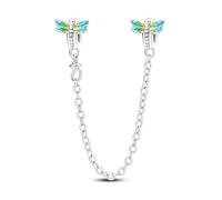 LIGHTDOG 925 Sterling Silber Sicherheitskette Charm für Europäische & Pandora Armbänder,Niedliches Geschenk Schmuck Mädchen Mode Liebe Schloss Charms