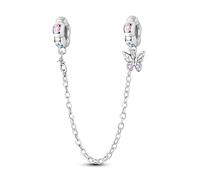 LIGHTDOG 925 Sterling Silber Sicherheitskette Charm für Europäische & Pandora Armbänder,Niedliches Geschenk Schmuck Mädchen Mode Liebe Schloss Charms