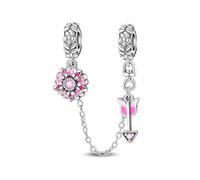 LIGHTDOG 925 Sterling Silber Sicherheitskette Charm für Europäische & Pandora Armbänder,Niedliches Geschenk Schmuck Mädchen Mode Liebe Schloss Charms