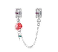 LIGHTDOG 925 Sterling Silber Sicherheitskette Charm für Europäische & Pandora Armbänder,Niedliches Geschenk Schmuck Mädchen Mode Liebe Schloss Charms
