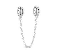 LIGHTDOG 925 Sterling Silber Sicherheitskette Charm für Europäische & Pandora Armbänder,Niedliches Geschenk Schmuck Mädchen Mode Liebe Schloss Charms