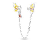 LIGHTDOG 925 Sterling Silber Sicherheitskette Charm für Europäische & Pandora Armbänder,Niedliches Geschenk Schmuck Mädchen Mode Liebe Schloss Charms