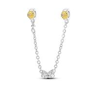 LIGHTDOG 925 Sterling Silber Sicherheitskette Charm für Europäische & Pandora Armbänder,Niedliches Geschenk Schmuck Mädchen Mode Liebe Schloss Charms