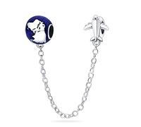 LIGHTDOG 925 Sterling Silber Sicherheitskette Charm für Europäische & Pandora Armbänder,Niedliches Geschenk Schmuck Mädchen Mode Liebe Schloss Charms