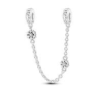 LIGHTDOG 925 Sterling Silber Sicherheitskette Charm für Europäische & Pandora Armbänder,Niedliches Geschenk Schmuck Mädchen Mode Liebe Schloss Charms