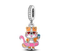 LIGHTDOG 925er Sterlingsilber-Perle, Kompatibel mit Pandora-Armbändern und Europäischen Armbändern, ein modisches Charme-Geschenk für Damen