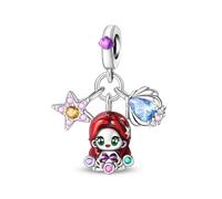 LIGHTDOG 925er Sterlingsilber-Perle, Kompatibel mit Pandora-Armbändern und Europäischen Armbändern, ein modisches Charme-Geschenk für Damen