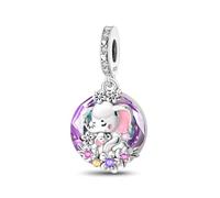 LIGHTDOG 925er Sterlingsilber-Perle, Kompatibel mit Pandora-Armbändern und Europäischen Armbändern, ein modisches Charme-Geschenk für Damen