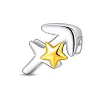 LIGHTDOG Damen 925 Silber Charms für Armbänder 12 Sternzeichen Anhänger Geeignet für Europäische Armbänder & Pandora Armbänder Halsketten Kompatibel Geburtstag Vergoldete Charms