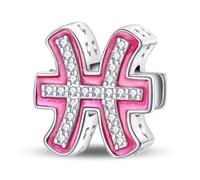 LIGHTDOG Damen 925 Silber Charms für Armbänder 12 Sternzeichen Anhänger Geeignet für Europäische Armbänder & Pandora Armbänder Halsketten Kompatibel Geburtstag Vergoldete Charms