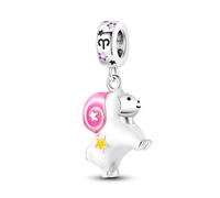 LIGHTDOG Damen 925 Silber Charms für Armbänder 12 Sternzeichen Anhänger Geeignet für Europäische Armbänder & Pandora Armbänder Halsketten Kompatibel Geburtstag Vergoldete Charms