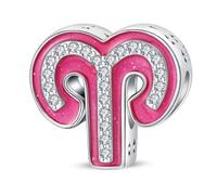 LIGHTDOG Damen 925 Silber Charms für Armbänder 12 Sternzeichen Anhänger Geeignet für Europäische Armbänder & Pandora Armbänder Halsketten Kompatibel Geburtstag Vergoldete Charms