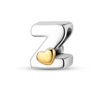 LIGHTDOG Frauen 925 Sterling Silber Charms 26 Z Herz Buchstaben Bead Anhänger für Armbänder Charms kompatibel mit Europäischen Armbänder für Frauen Fit Pandora Anhängers Charm Ciondolo Letter