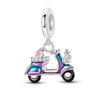 LIGHTDOG Frauen Charms 925 Sterling Silber Charms Armbänder mit Blumen Perlen,Kompatibel mit europäischen Charm für Frauen Mädchen Pandora Armbänder
