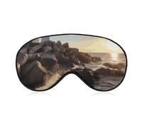 Lighthouse Rocks Seaside Augenmaske für Damen & Herren, atmungsaktive & verstellbare Augenabdeckung, ultraweiche Schlafmaske, leichte Reise-Augenbinde für Flugzeug, Nickerchen, Nachtschlaf