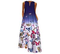 Lightning Deals of Today Prime Clearance Sommerrock Damen Lang Sommerkleid Damen Knielang Leicht Elegant Damen Lange Ärmel Knielang Strandkleid Swing Kleid Boho Damen Sommerkleid Übergroß